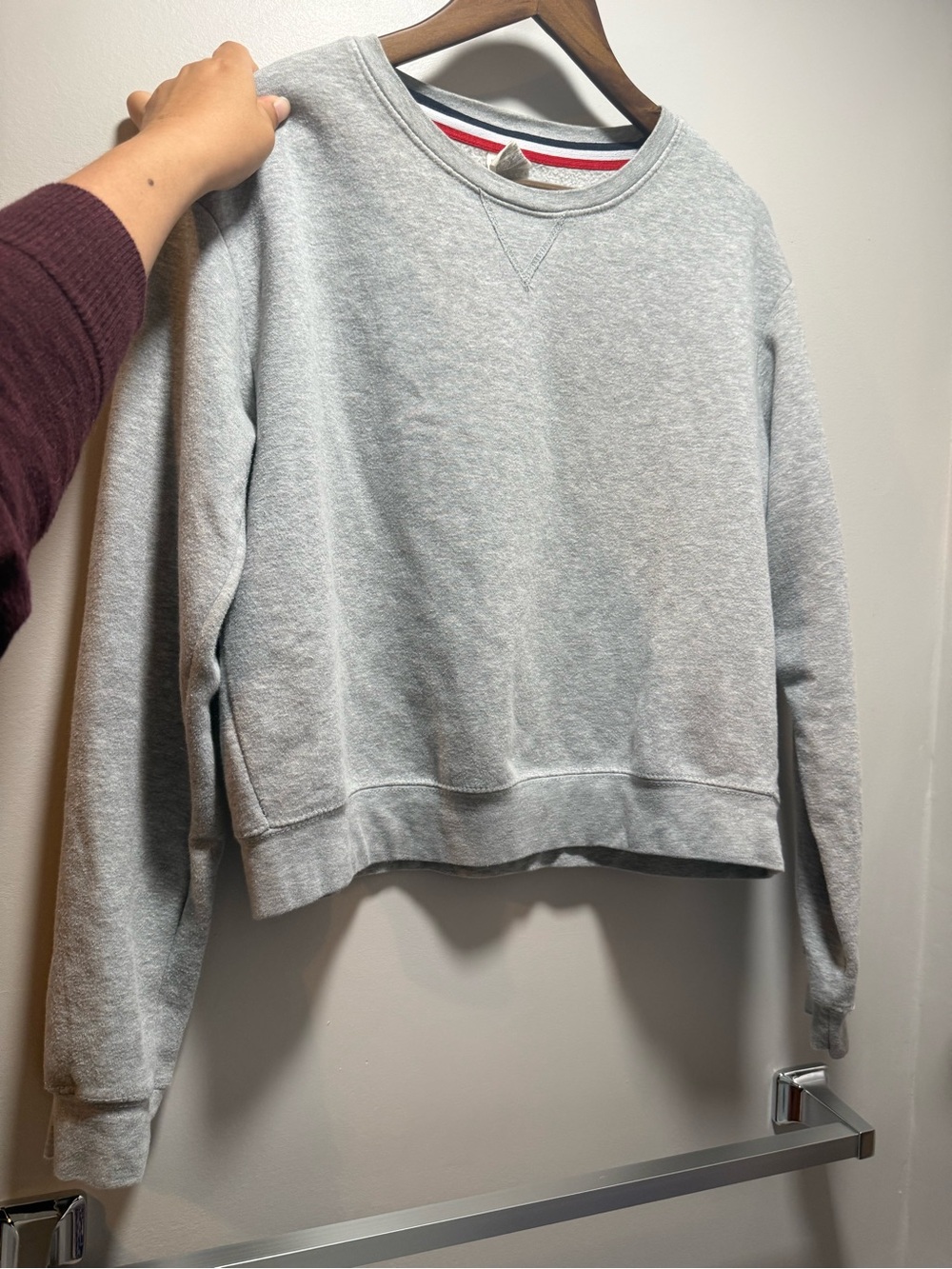 Exist Crewneck Light Gray Sweatshirt Cotton Size Large